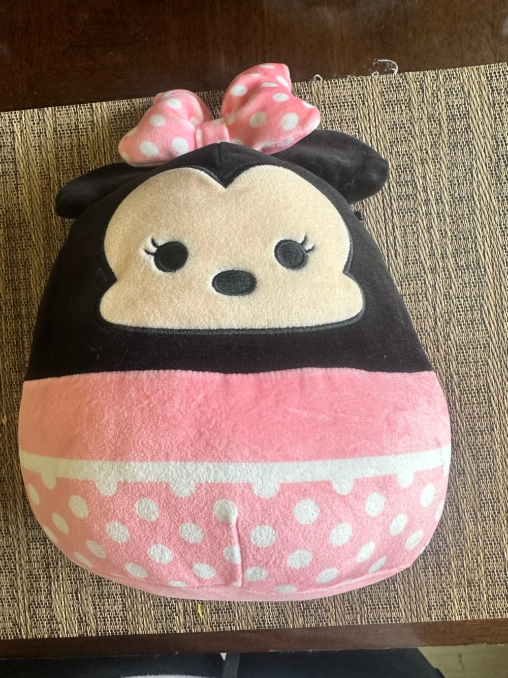 Squishmallows Pink Polka Dot Minnie-Style Plush Pillow